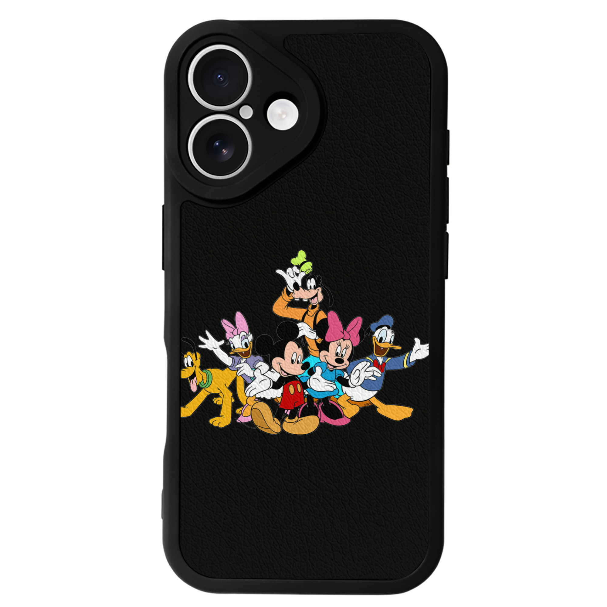 （画像用） ミッキーマウス Mickey Mouse 【iPhone 16シリーズ対応】シリコンスマホケース（レザー調） 材質：シリコン